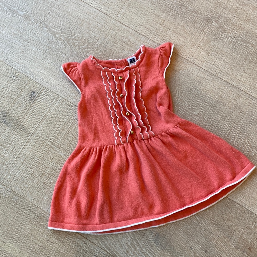 Janie and Jack - size 6-12 months coral knit dress